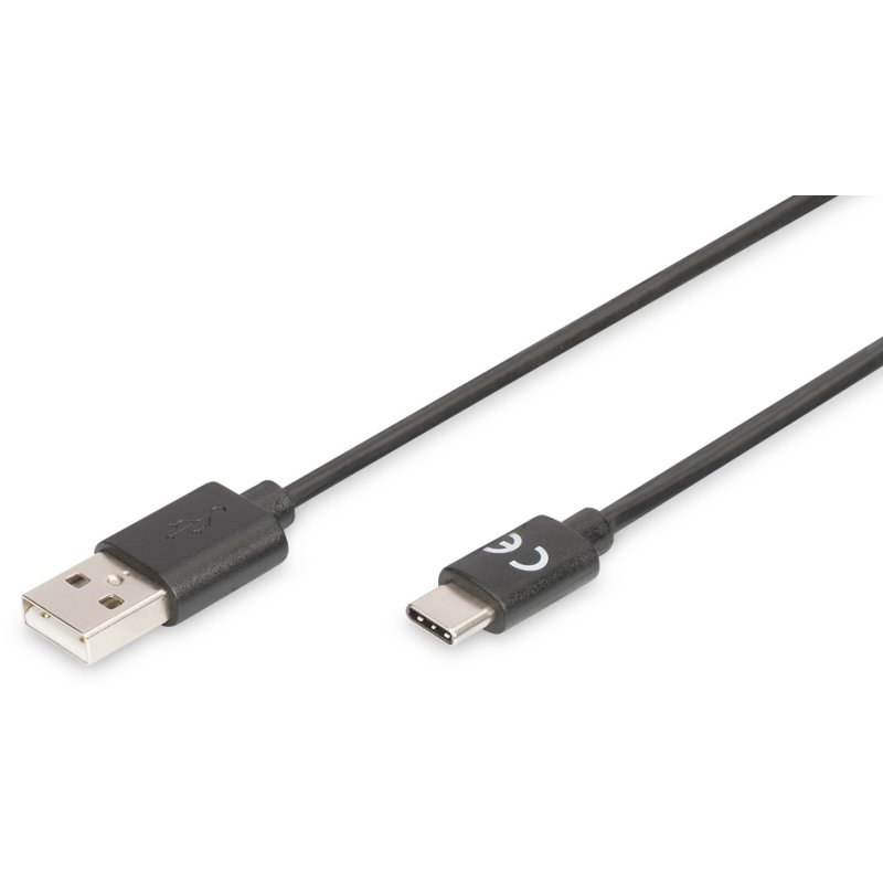 DIGITUS Câble USB 2.0, USB-C vers USB-A, noir, 1,8 m