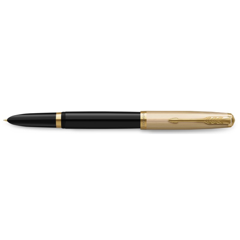 PARKER 51 fountain pen, violet/gold, solid 18K gold