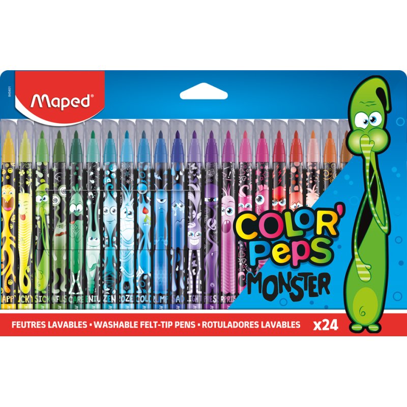 Maped Color'Peps Monster felt-tip pens, monster design, washable, 24 pieces