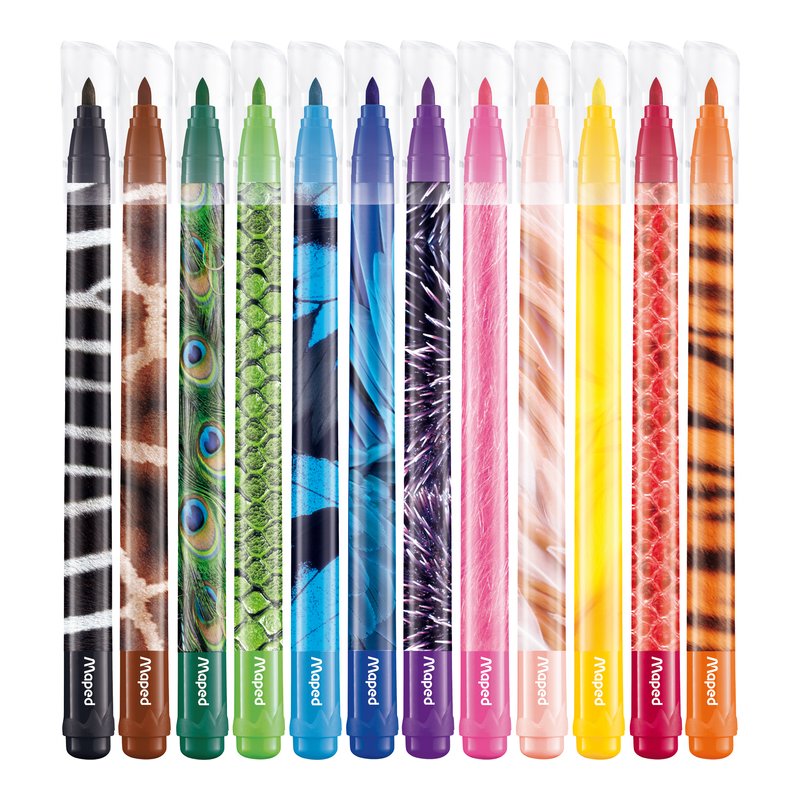 Maped colouring pencils animals, washable, 12 pieces