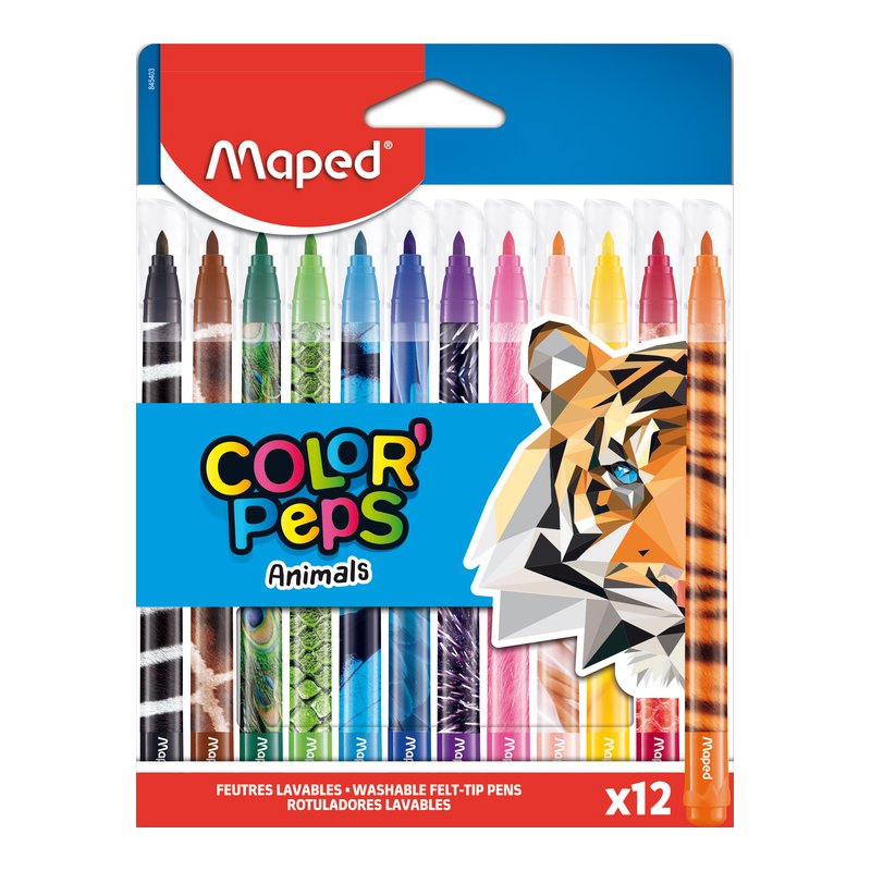 Maped colouring pencils animals, washable, 12 pieces