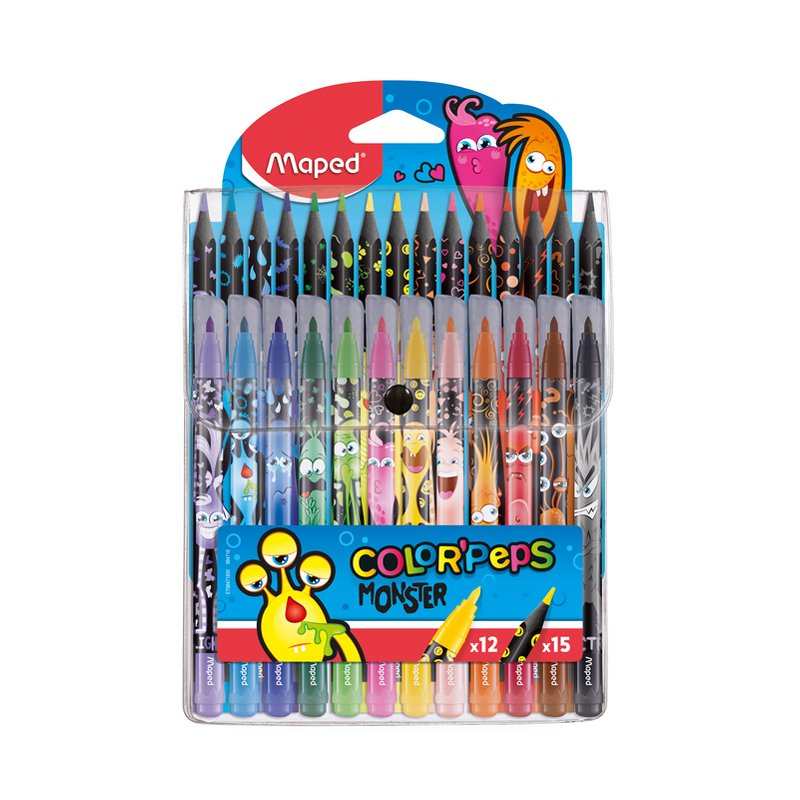 Maped COLOR'PEPS MONSTER drawing set, 24 pieces, transparent case