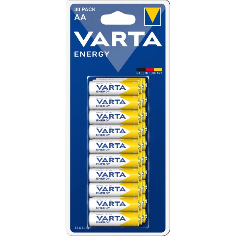 VARTA Energy alkaline batterijen AA/LR6, 1,5 volt, 30 stuks