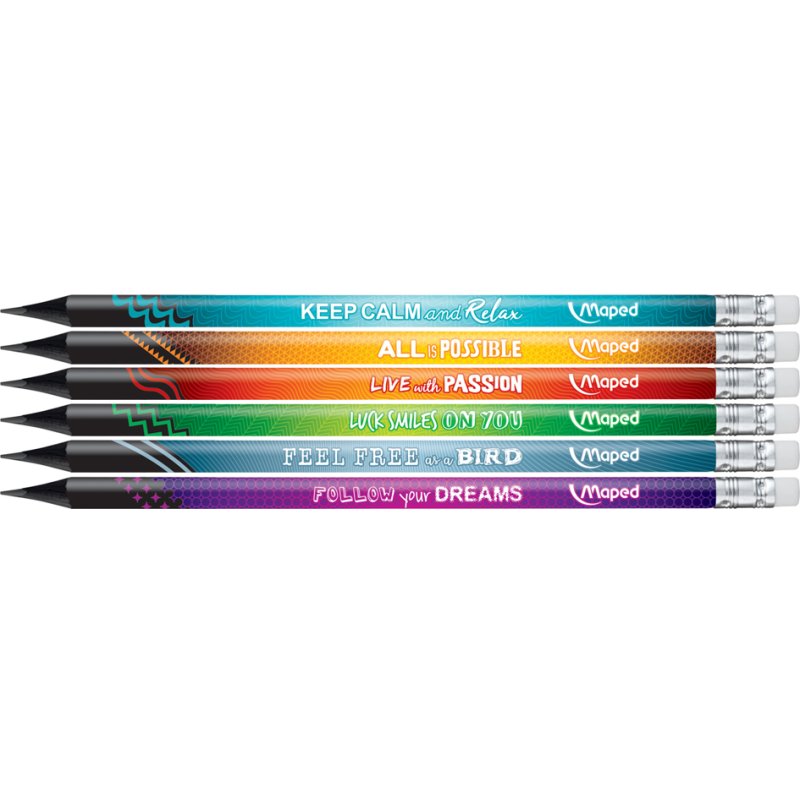 Maped BLACK'PEPS ENERGY crayons, HB, triangulaire avec gomme, 72 pièces
