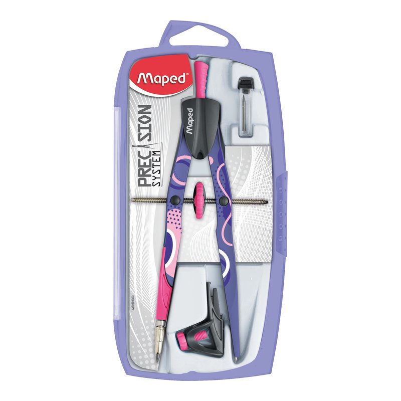 Boîte à compas Maped PRECISION SYSTEM, 3 pièces, assorties, 165 mm