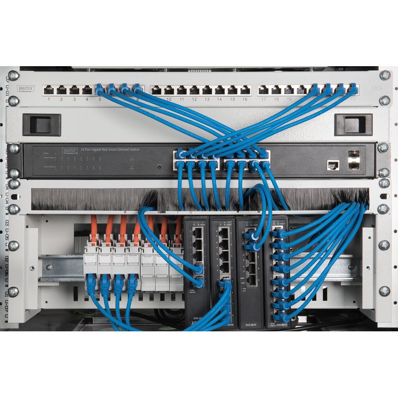 DIGITUS 19" rail mounting set, 3 rack units, light grey, 480×150×135 mm