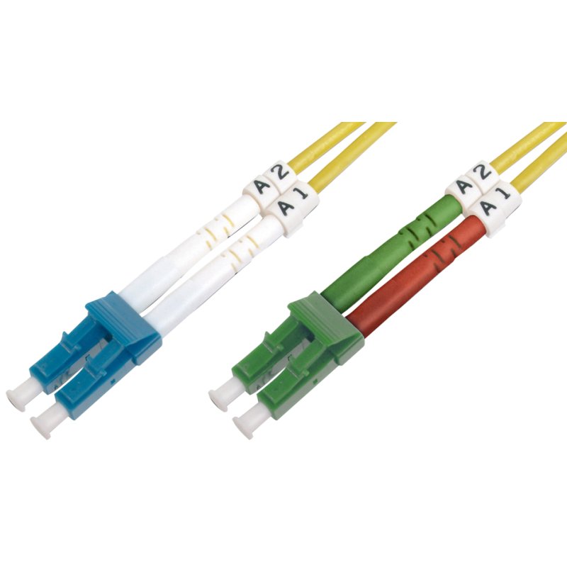 DIGITUS câble de raccordement fibre optique LC-Duplex vers LC-Duplex, singlemode OS2, 2 mètres