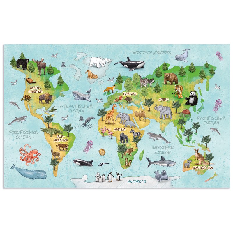 HERMA sous-main Carte du monde, 550 × 350 mm, surface soft-touch