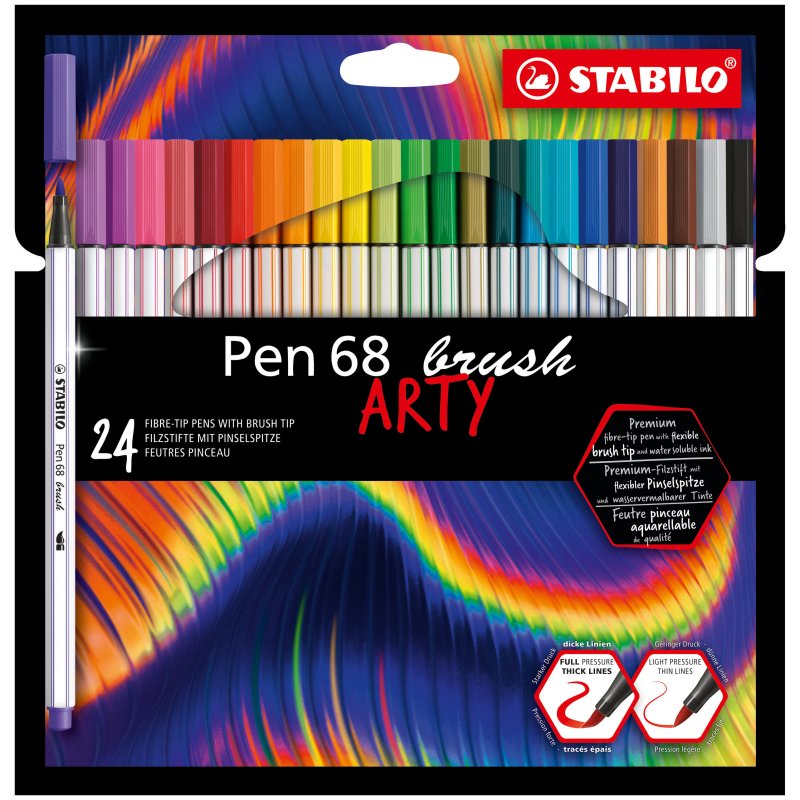 STABILO crayons pinceaux Arty, pointe pinceau flexible, 30 pièces