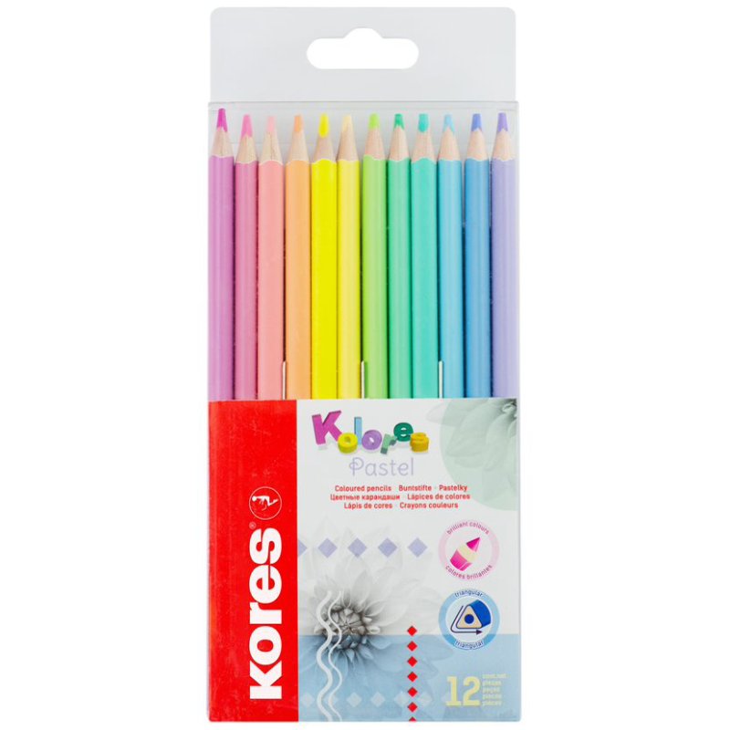 Kores Kolores Pastel colouring pencils, triangular, pastel colours, 12 pieces