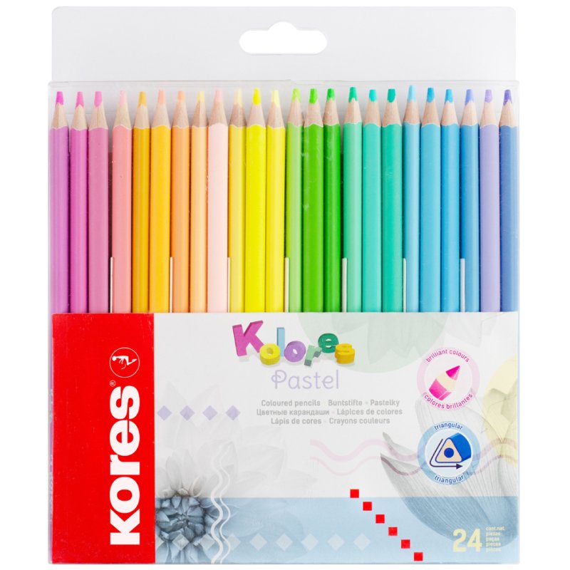 Kores Kolores Pastel colouring pencils, triangular, pastel colours, 12 pieces