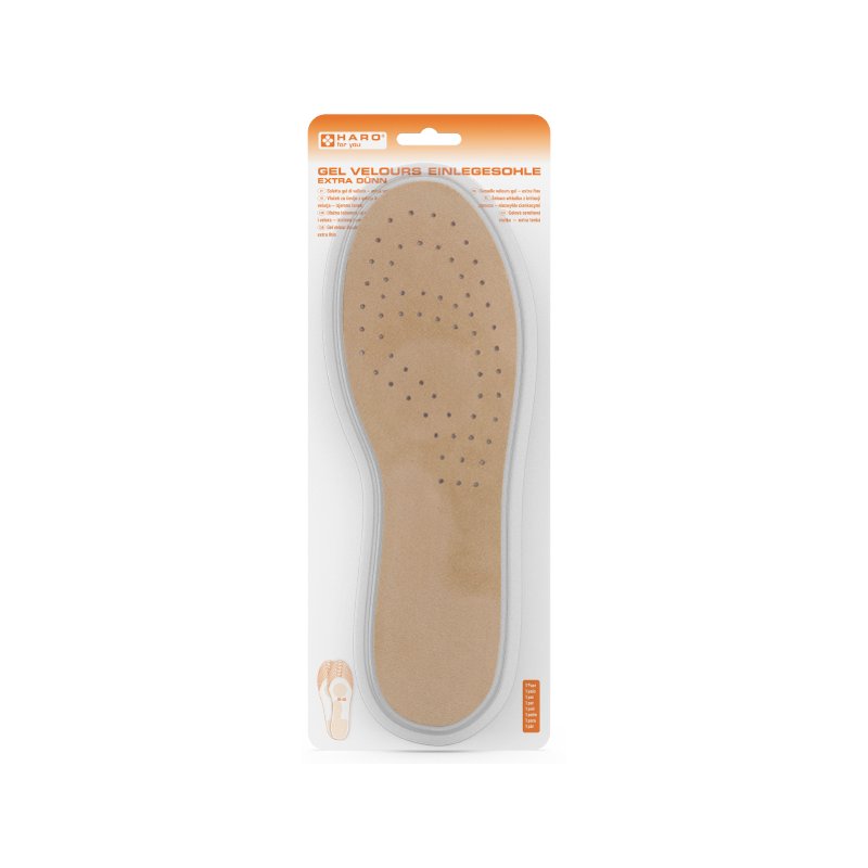 HARO semelle intérieure gel velours, taille 36-46, extra fin, 1 paire