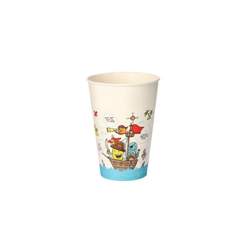 PAPSTAR gobelets en carton Pirate Crew, 0,2 litre, 10 pièces