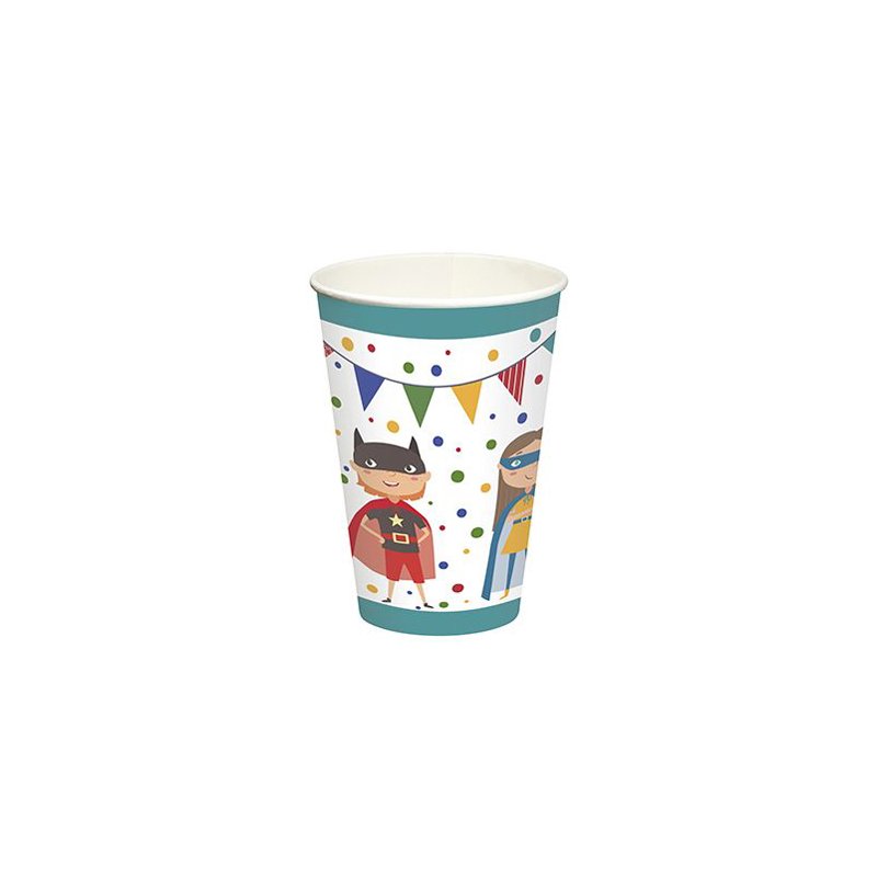 PAPSTAR gobelets carton motif Superhero, 200 ml, 10 pièces