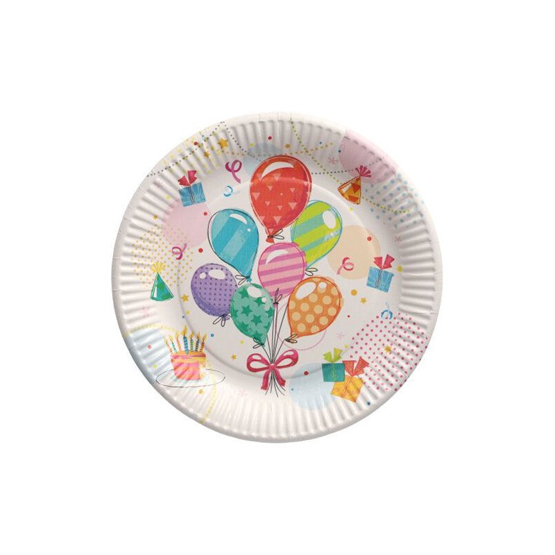 PAPSTAR assiettes en carton Fete, rond, 230 mm, 10 pièces