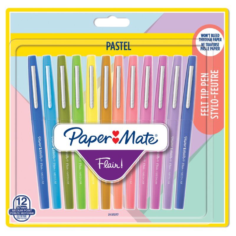 PAPER:MATE feutres Flair, couleurs pastels, 1,0 mm, 6 pièces