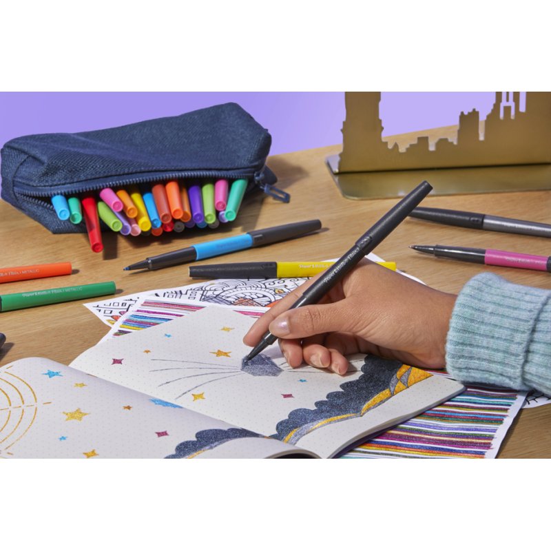 Paper Mate Flair felt-tip pens metallic, pack of 6, 1.0 mm