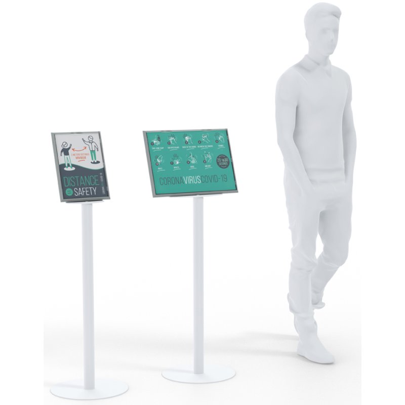 PAPERFLOW information stand A4, white, height 1,155 mm, polystyrene