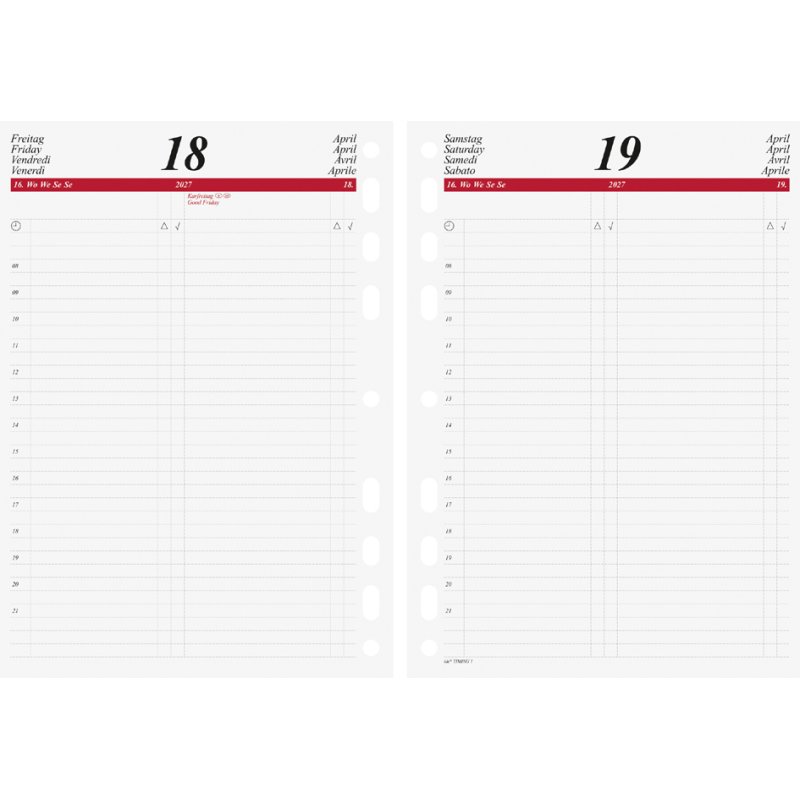 rido idé Calendrier de Jour Timing 1, 148x210 mm, 448 pages
