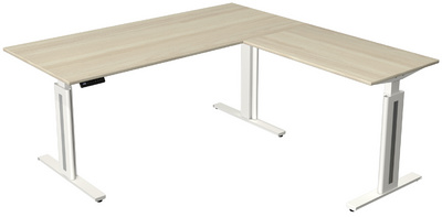 kerkmann zit-sta bureau Move 3 fresh, elektrische hoogteverstelling, wit, 180×80 cm