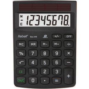 Rebell Eco 310 Bureaurekenmachine, zwart, zonne-energie