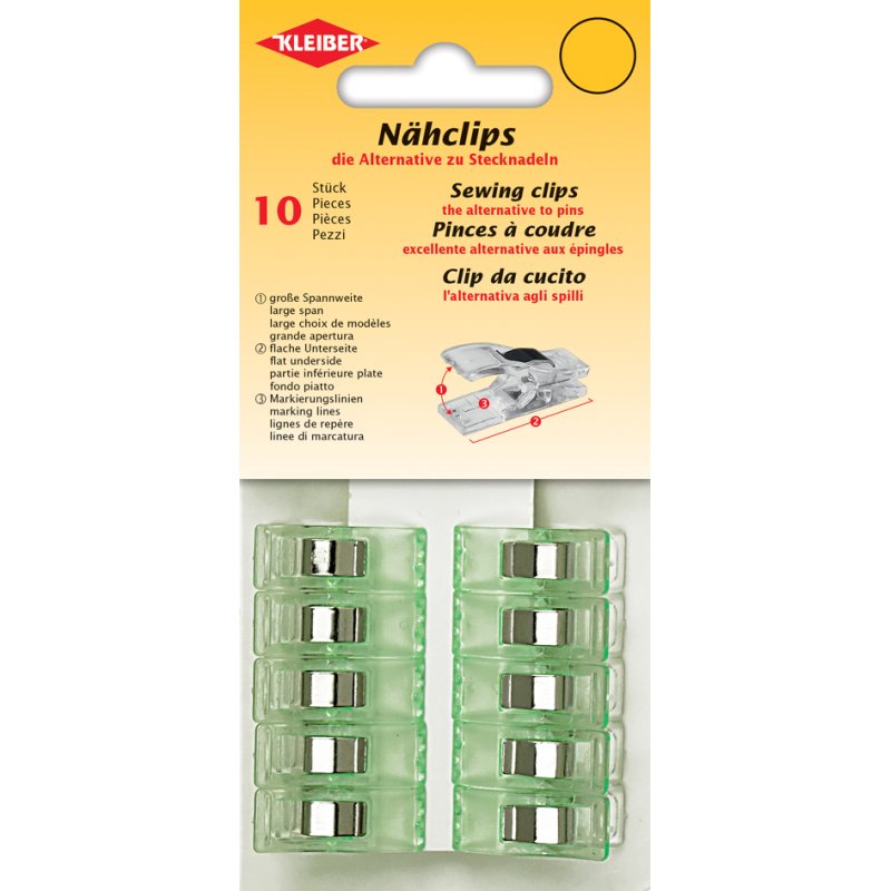 KLEIBER pinces de couture, plastique, 27×10 mm, 10 pièces