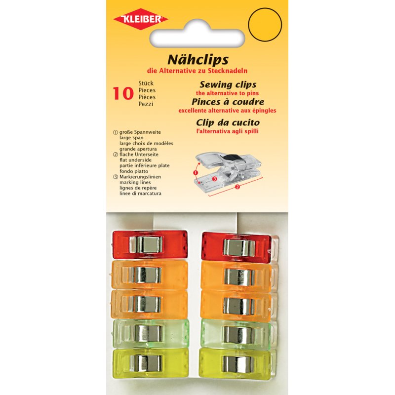 KLEIBER pinces de couture, plastique, 27×10 mm, 10 pièces