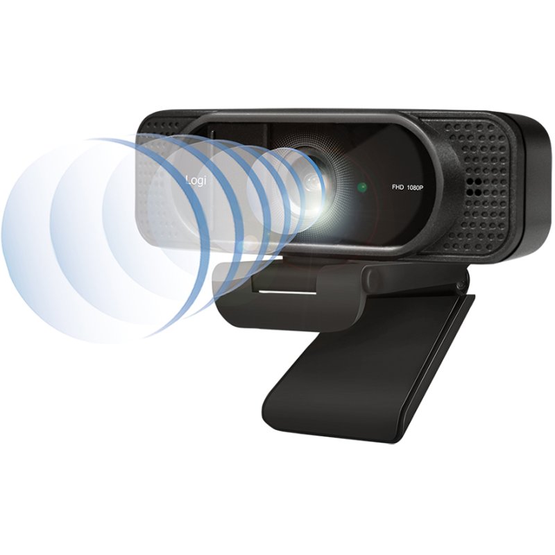 LogiLink Full HD USB webcam with dual microphone, black, 96° wide angle