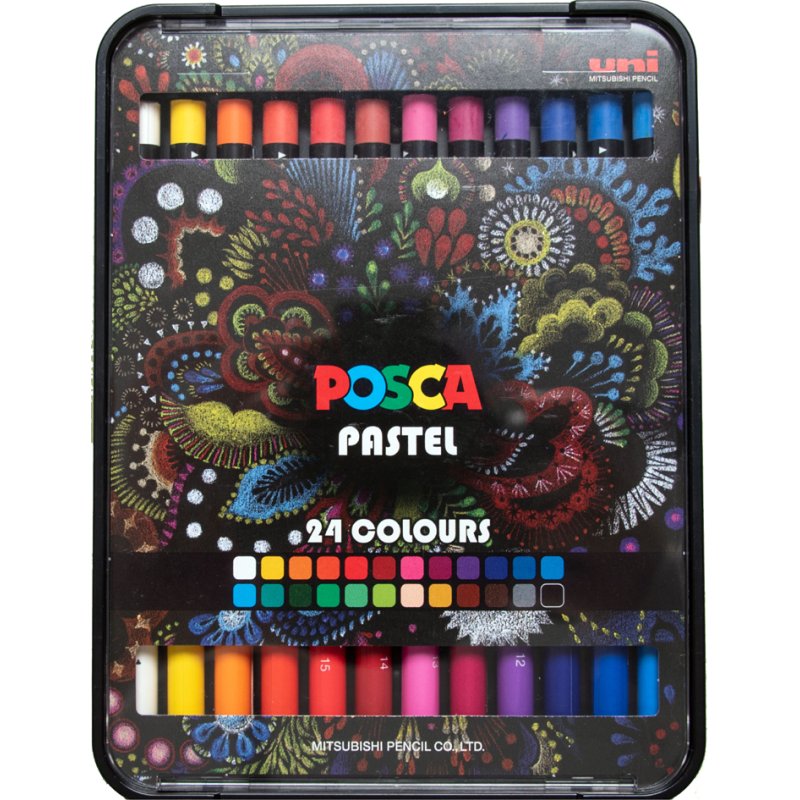 POSCA pastel crayon set, 24 pieces, assorted colours