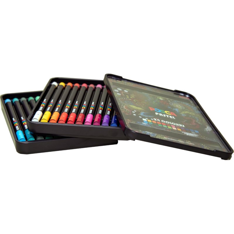POSCA pastel crayon set, 24 pieces, assorted colours