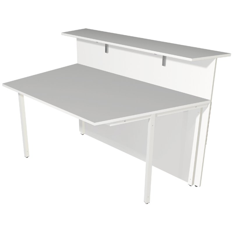 kerkmann comptoir Atlantis 3, 1 face oblique, blanc/graphite, 1350×920×1080 mm