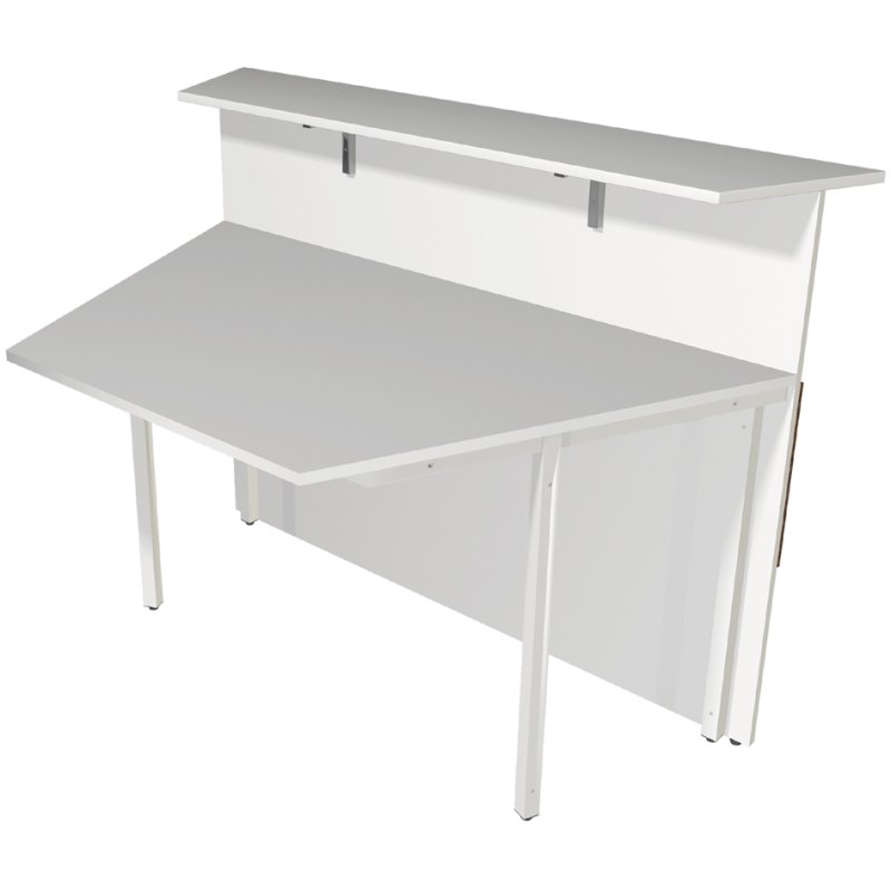 kerkmann comptoir Atlantis 3, 1 face oblique, blanc/graphite, 1350×920×1080 mm