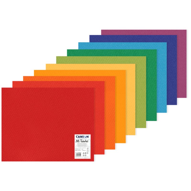 CANSON papier à dessin Mi-Teintes, 500×650 mm, teintes de terre assorties, 10 feuilles