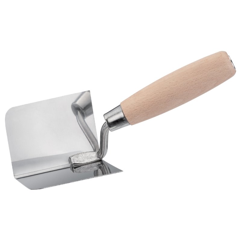 WESTEX truelle d'angle intérieur, manche en bois, 80×60×60 mm, acier inoxydable