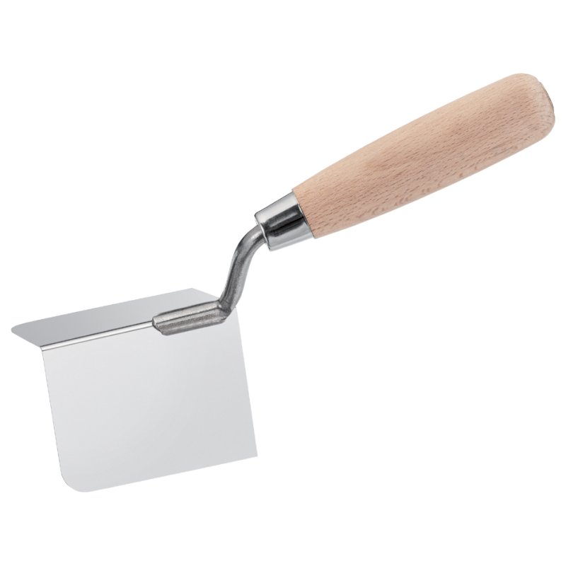 WESTEX external corner trowel, wooden handle, stainless steel
