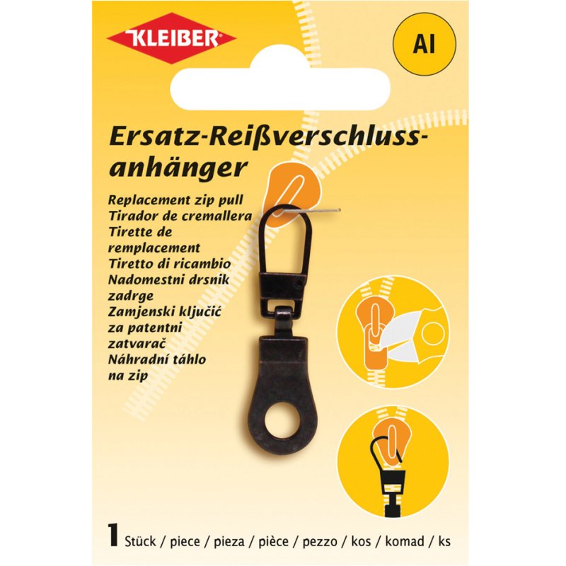 KLEIBER ritssluiting-hangers, metaal, zwart