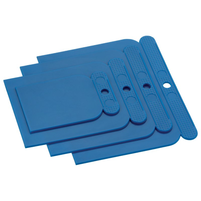 WESTEX jeu de spatules plastique, 4 pièces, 50/80/100/120 mm