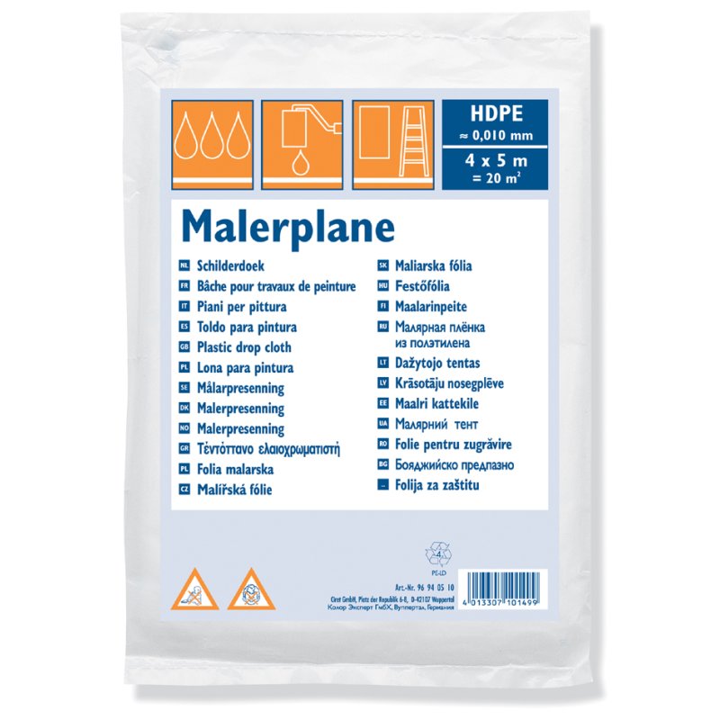 WESTEX film de protection, HDPE, transparent, 4 × 5 m