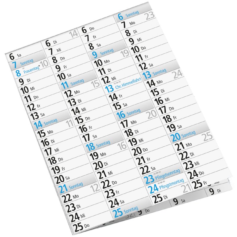 rido idé Calendrier mural 2027, noir/bleu, 1210 x 770 mm