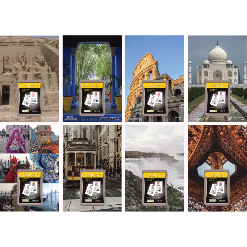 LECAS calendrier à effeuillage World, modèle mural, 170 x 250 mm