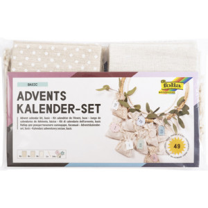 folia adventskalender set BASIC, stofzak, 49-delig