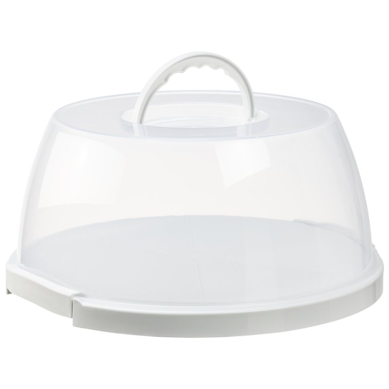 plast team cake dome, square, transparent/white, 320×320×149 mm