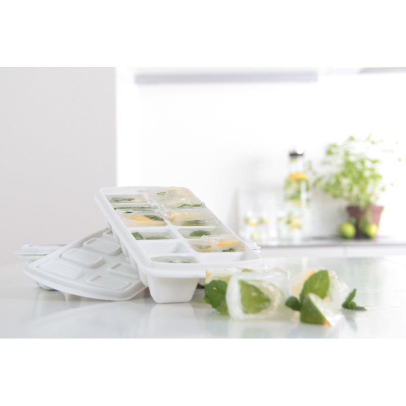 plast team Moule à glaçons avec couvercle, blanc, 239×98×38 mm