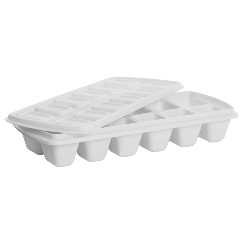 plast team Moule à glaçons avec couvercle, blanc, 239×98×38 mm