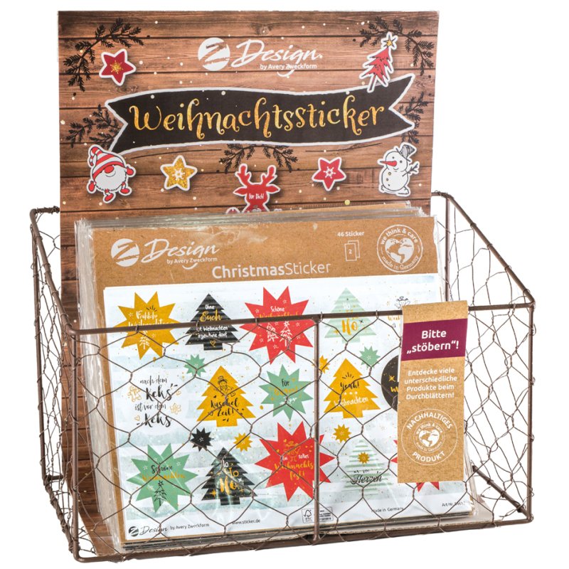 AVERY Zweckform étiquette de design collection d'autocollants Noël, impression or, 60 packs A5