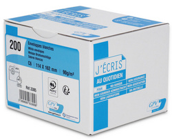 GPV enveloppen DL, 110 × 220 mm, wit, 200 stuks