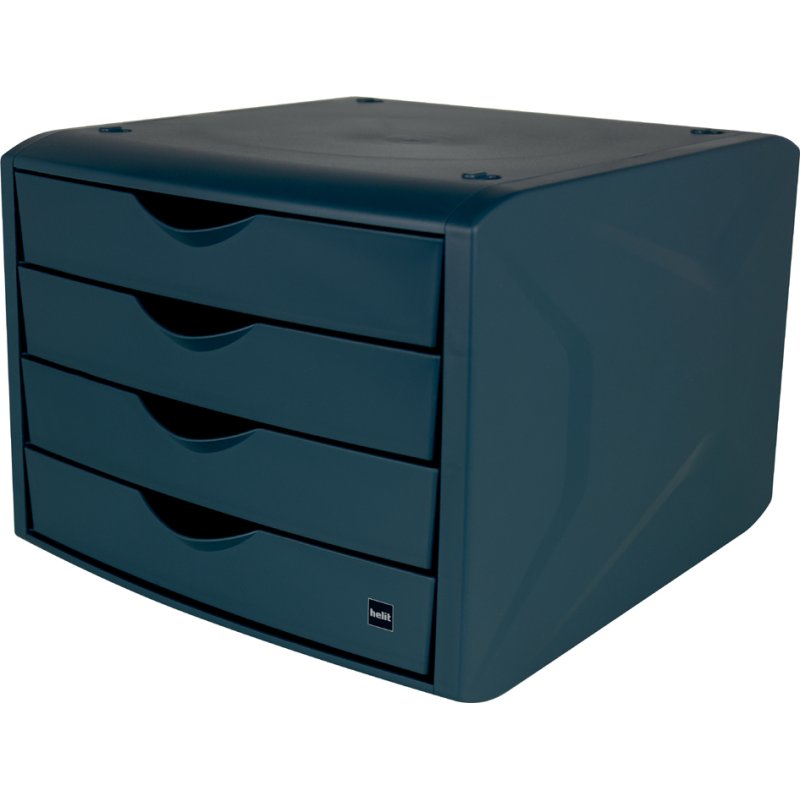 helit ladebox the green chameleon, rouge, 4 tiroirs, plastique recyclé