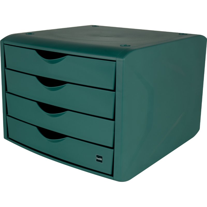 helit ladebox the green chameleon, rouge, 4 tiroirs, plastique recyclé