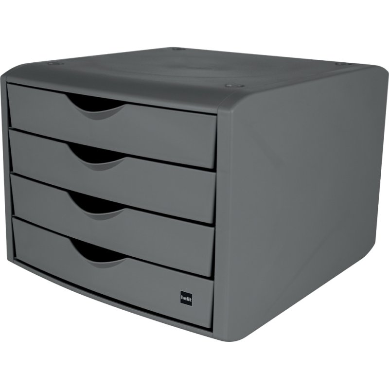 helit ladebox the green chameleon, rouge, 4 tiroirs, plastique recyclé