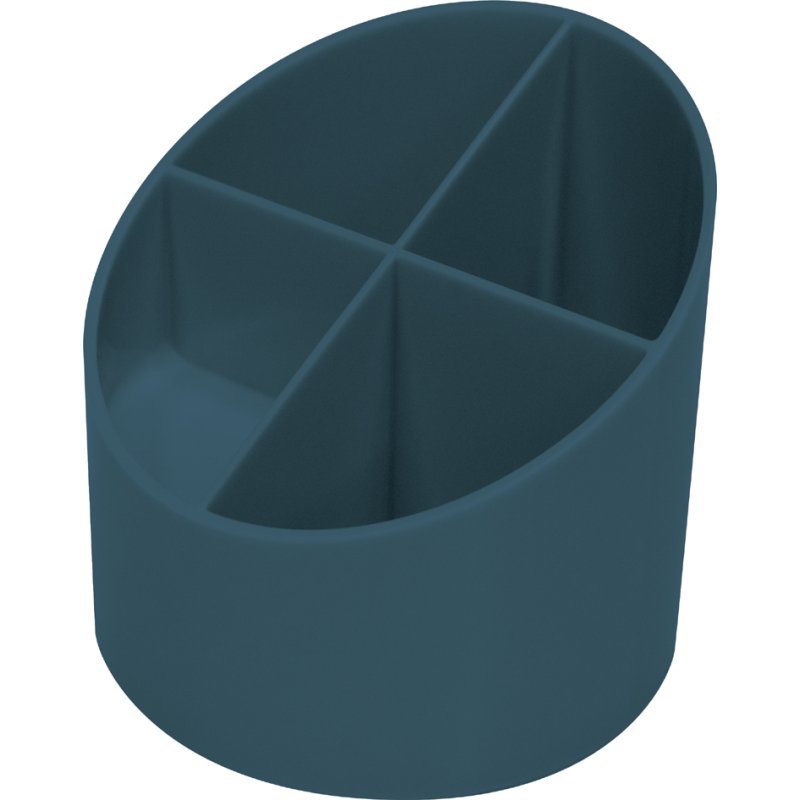 helit porte-crayons 4 compartiments, bleu, plastique recyclé